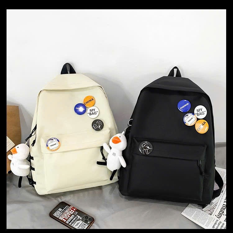 Balo Ulzzang Hàn Quốc Nam Nữ Thời Trang Giá Rẻ Cute Dễ Thương Basic,Balo thời trang nữ nam vải poly dù mềm mịn