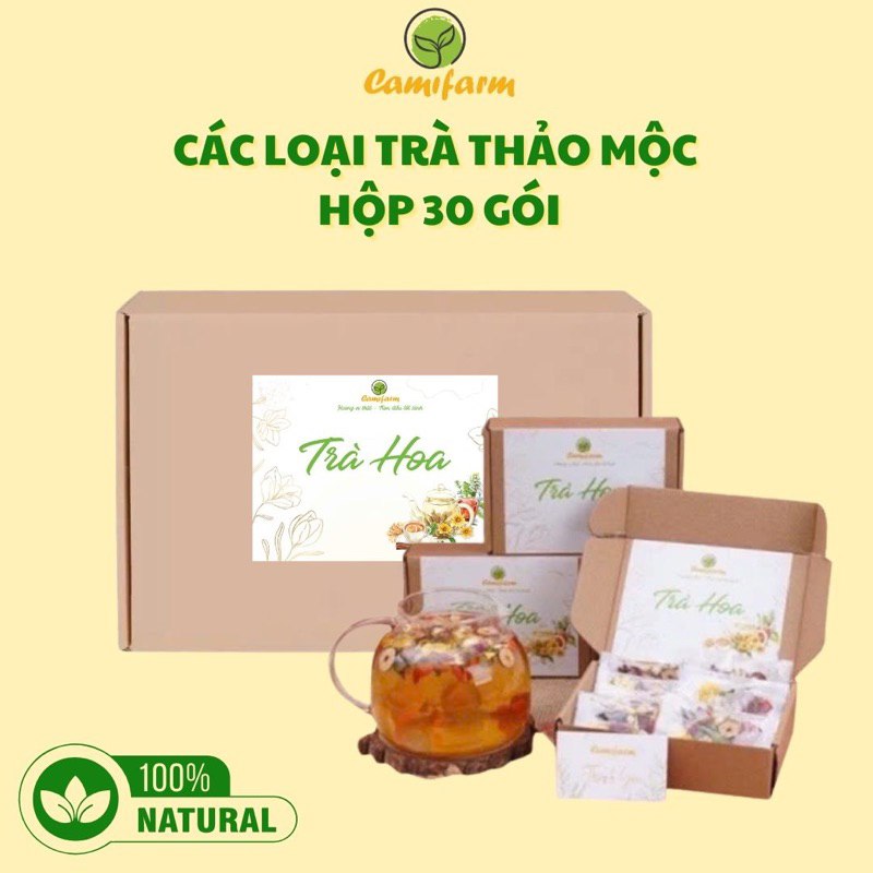 Ảnh Trà Thảo Mộc, Trà Dưỡng Nhan, Trà Thanh Nhiệt Camifarm Hộp 30 Gói Đẹp Da, An Thần Dễ Ngủ, Thanh Nhiệt, Thon Gọn Dáng 1