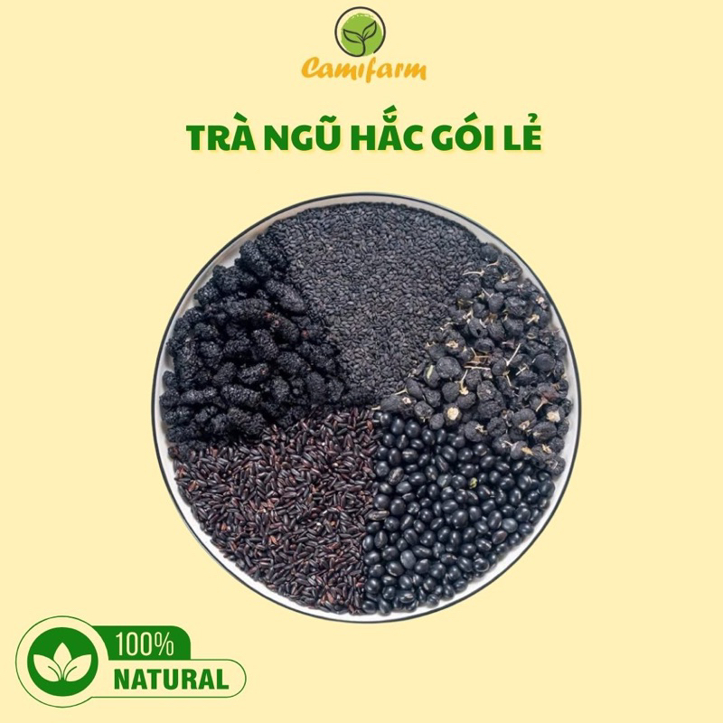 Ảnh Trà ngũ hắc Camifarm hỗ trợ mọc tóc nhanh, khỏe, giảm gãy rụng tóc, chống lão hóa 1