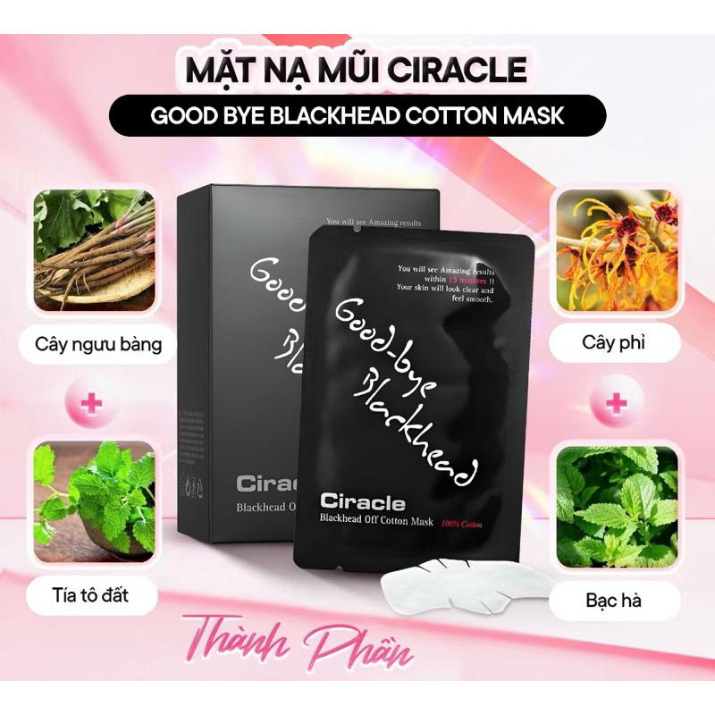 Miếng dán mụn CIRACLE PORE CONTROL BLACKHEAD OFF SHEET 5ML - Hàn Quốc hạn 2028  IS93