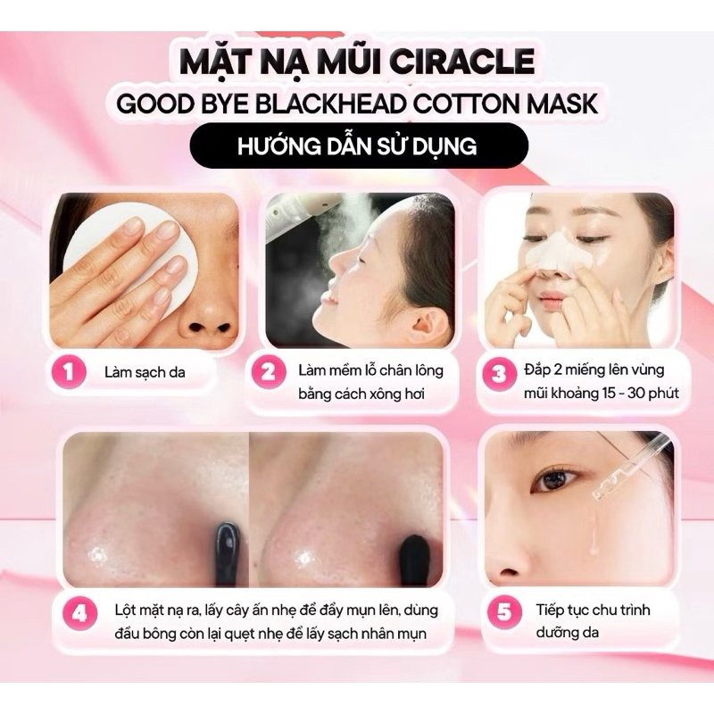 Miếng dán mụn CIRACLE PORE CONTROL BLACKHEAD OFF SHEET 5ML - Hàn Quốc hạn 2028  IS93
