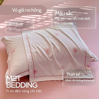 Vỏ gối nằm lụa thái M2T BEDDING mềm, mịn, mát, kích thước 50x70cm