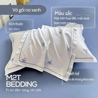 Vỏ gối nằm lụa thái M2T BEDDING mềm, mịn, mát, kích thước 50x70cm