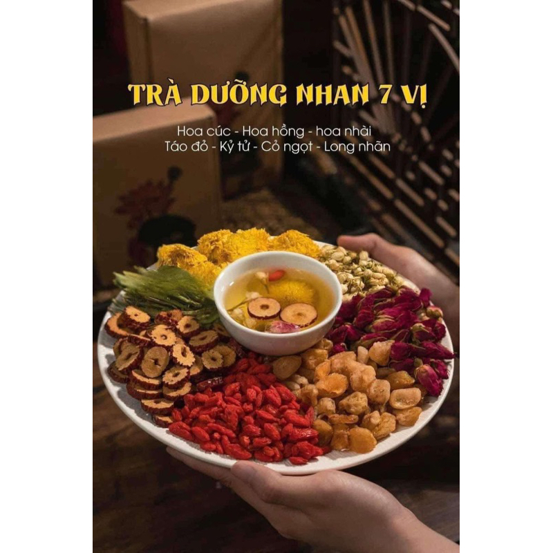 Ảnh Trà Dưỡng Nhan 7 Vị Camifarm (Gồm: Hoa Cúc; Nụ Hoa Hồng; Long Nhãn; Kỷ Tử; Táo Đỏ, Cỏ ngọt, Hoa nhài) 3