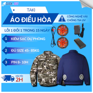 Áo Điều Hòa Nhật Bản Pin Japan, Taki Công Suất 18V, Hoạt Động Liên Tục 12-14h Mát Nhanh, chống UV