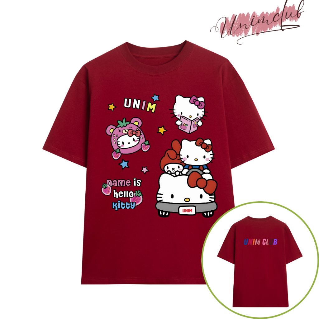 [Cotton 250 sợi đôi] Áo Thun Cotton Việt Mèo Kitty 2025 Unim Club Form Rộng Mềm Mịn Thoáng Mát APK06