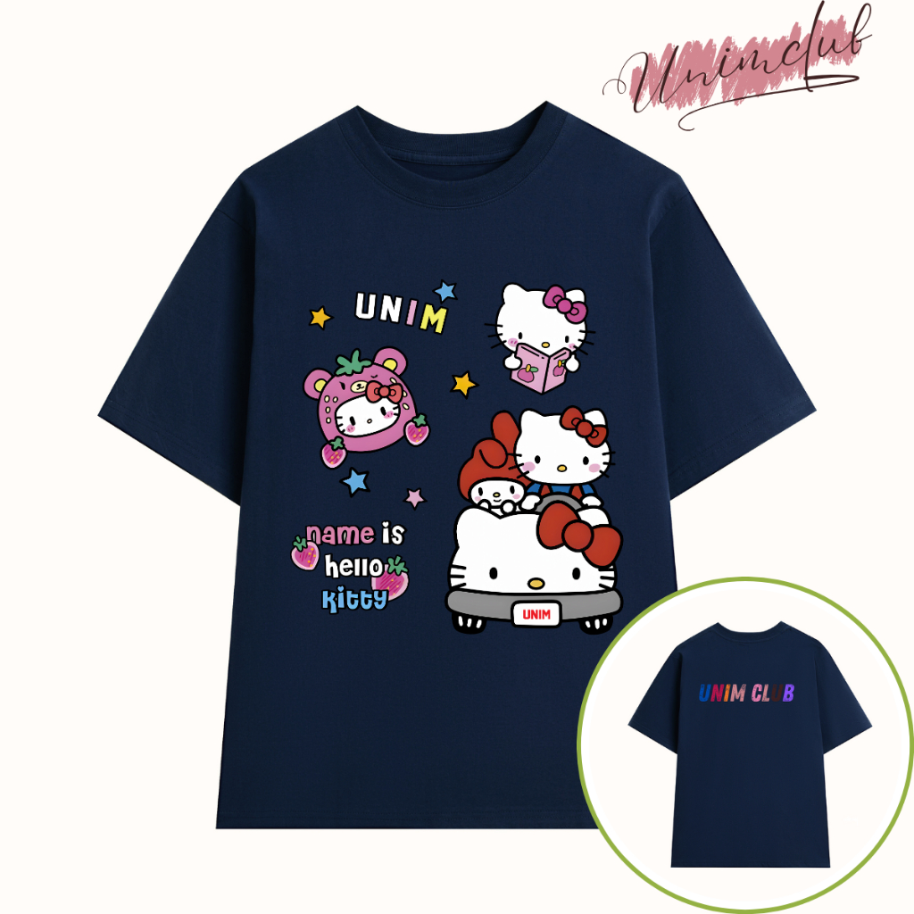 [Cotton 250 sợi đôi] Áo Thun Cotton Việt Mèo Kitty 2025 Unim Club Form Rộng Mềm Mịn Thoáng Mát APK06
