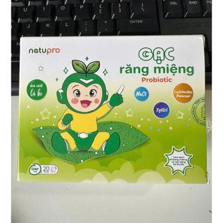 Probiotic Natupro Gạc răng miệng hộp 20 gói dạng que & xỏ ngón cho bé chính hãng