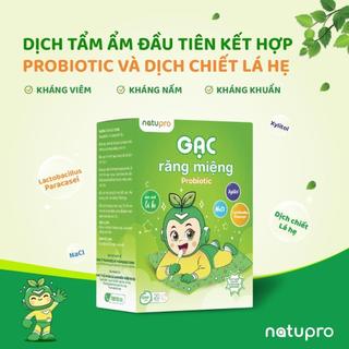 Probiotic Natupro Gạc răng miệng hộp 20 gói dạng que & xỏ ngón cho bé chính hãng