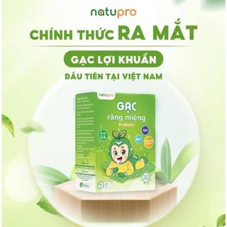Probiotic Natupro Gạc răng miệng hộp 20 gói dạng que & xỏ ngón cho bé chính hãng
