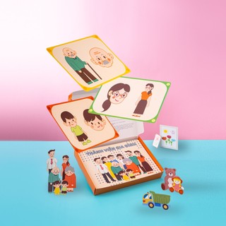 Flashcard tập 2 (Chủ đề bộ phận cơ thể, thành viên gia đình, đồ vật trong phòng bé) 48 thẻ + bìa hộp