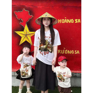 Áo thun Unisex cổ tròn yêu nước - Độc lập tự do, áo gia đình cho bố mẹ và bé chất cotton 100% [A435]