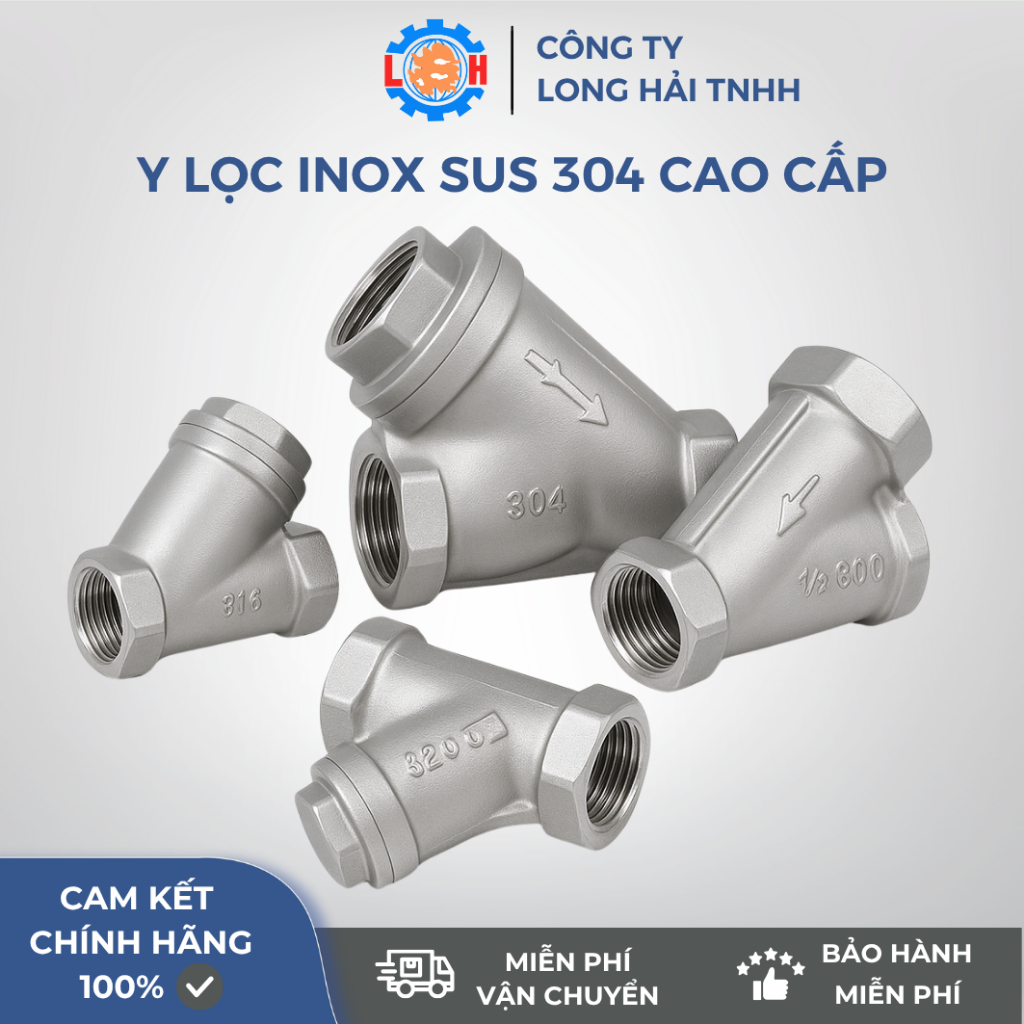Y Lọc Inox 304, Van 1 Chiều Y Lọc Nước SUS 304 Phi 21 27 34 42 49 60 ...