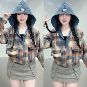 Áo Khoác Nỉ Thời Trang Viền Mới CARO Chống Nắng Nón LOGO Thêu Cá Tính
