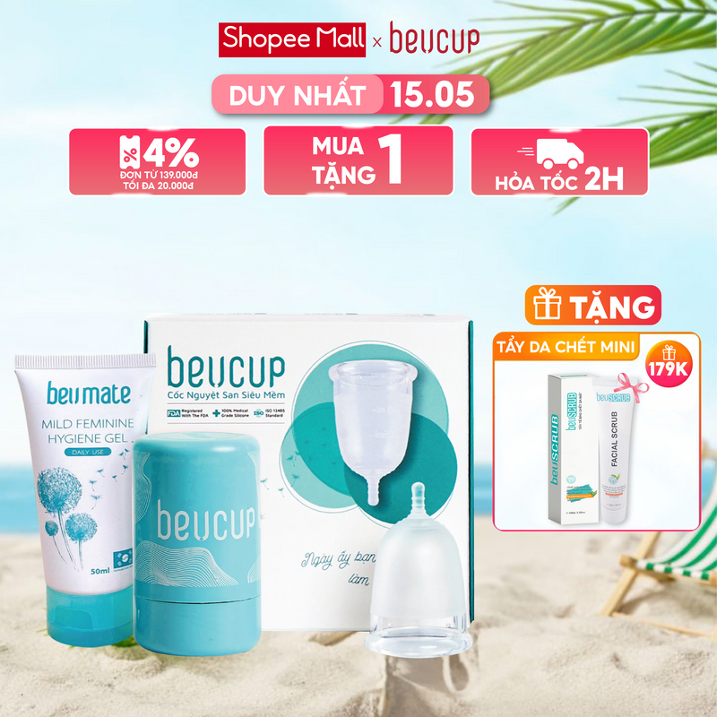 Ảnh Cốc nguyệt san BeUcup siêu mềm hàng cao cấp dung tích 40ml cho phụ nữ sau sinh đạt chuẩn 1