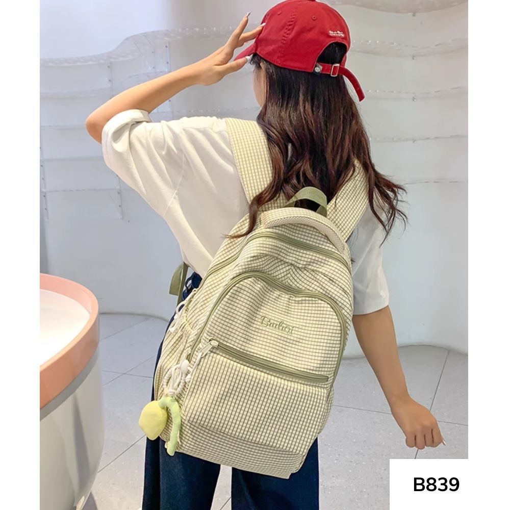 Balo đi học nữ caro style nữ sinh hàn quốc dễ thương nhiều ngăn sức chứa lớn B839 gagastore