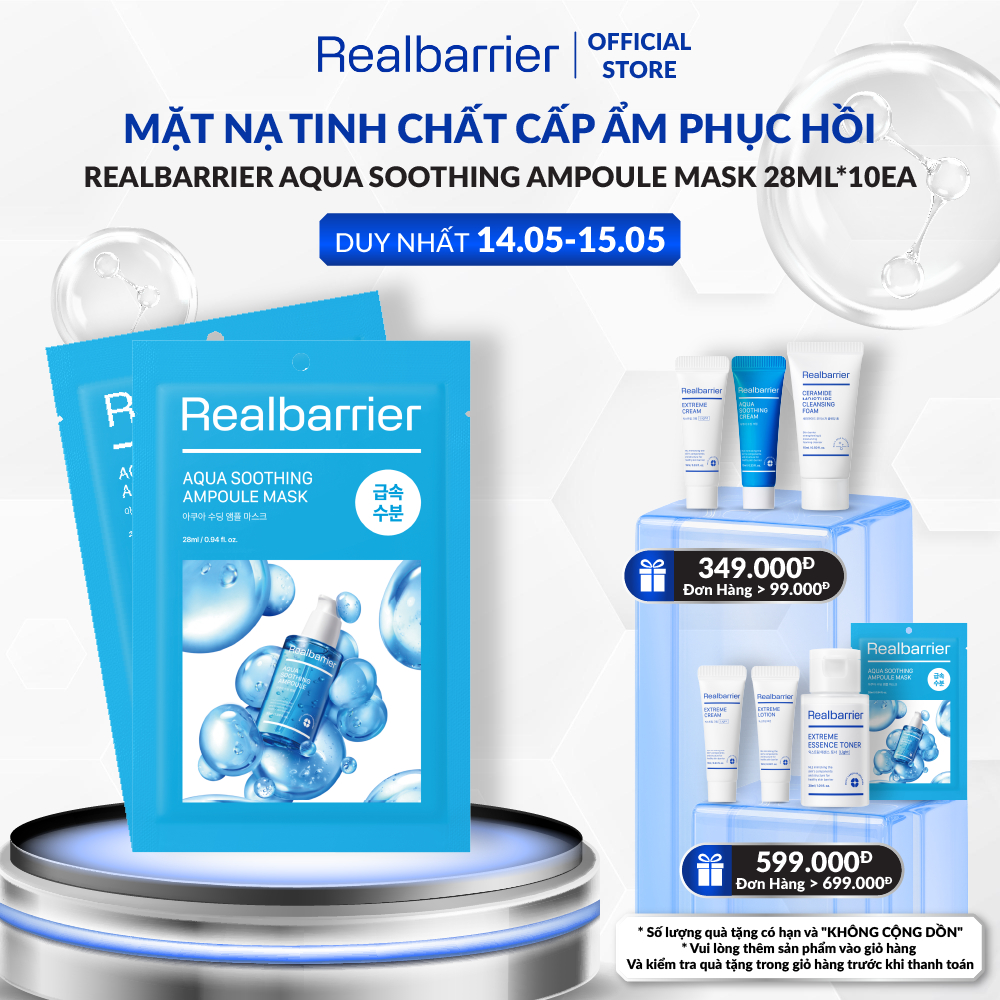 [Real Barrier] Aqua Soothing Ampoule Mask Sheet 28ml X 10ea main image 1