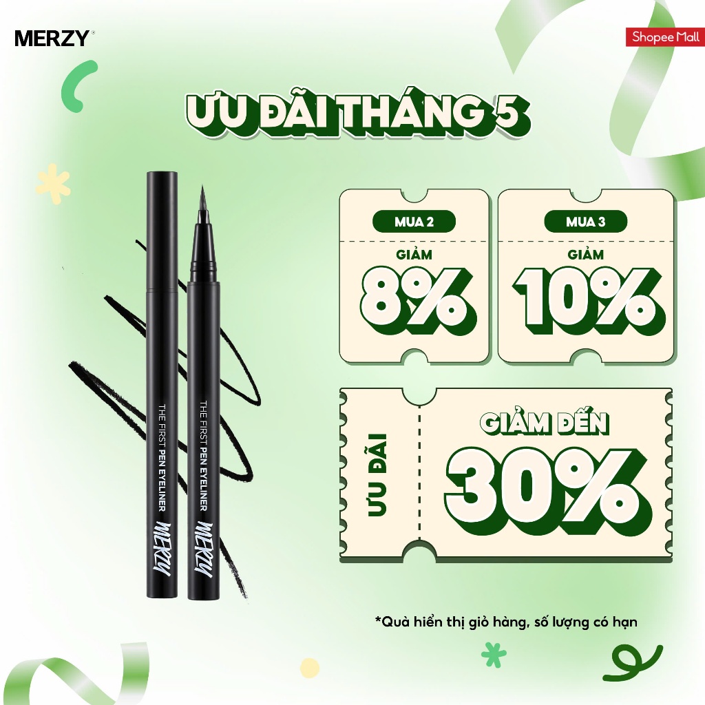 Ảnh Bút kẻ mắt siêu mảnh, chống lem, lâu trôi Merzy Another Me The First Pen Eyeliner 0,5g 1