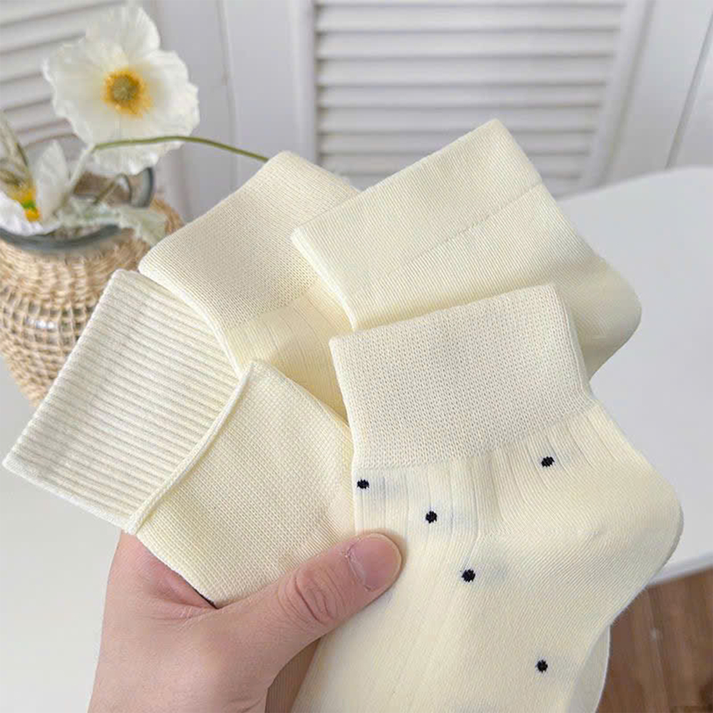 Tất vớ nữ set 5 đôi cổ ngắn phong cách tiểu thư nữ tính, chất liệu mềm mịn thoáng khí - Ekiu Shop
