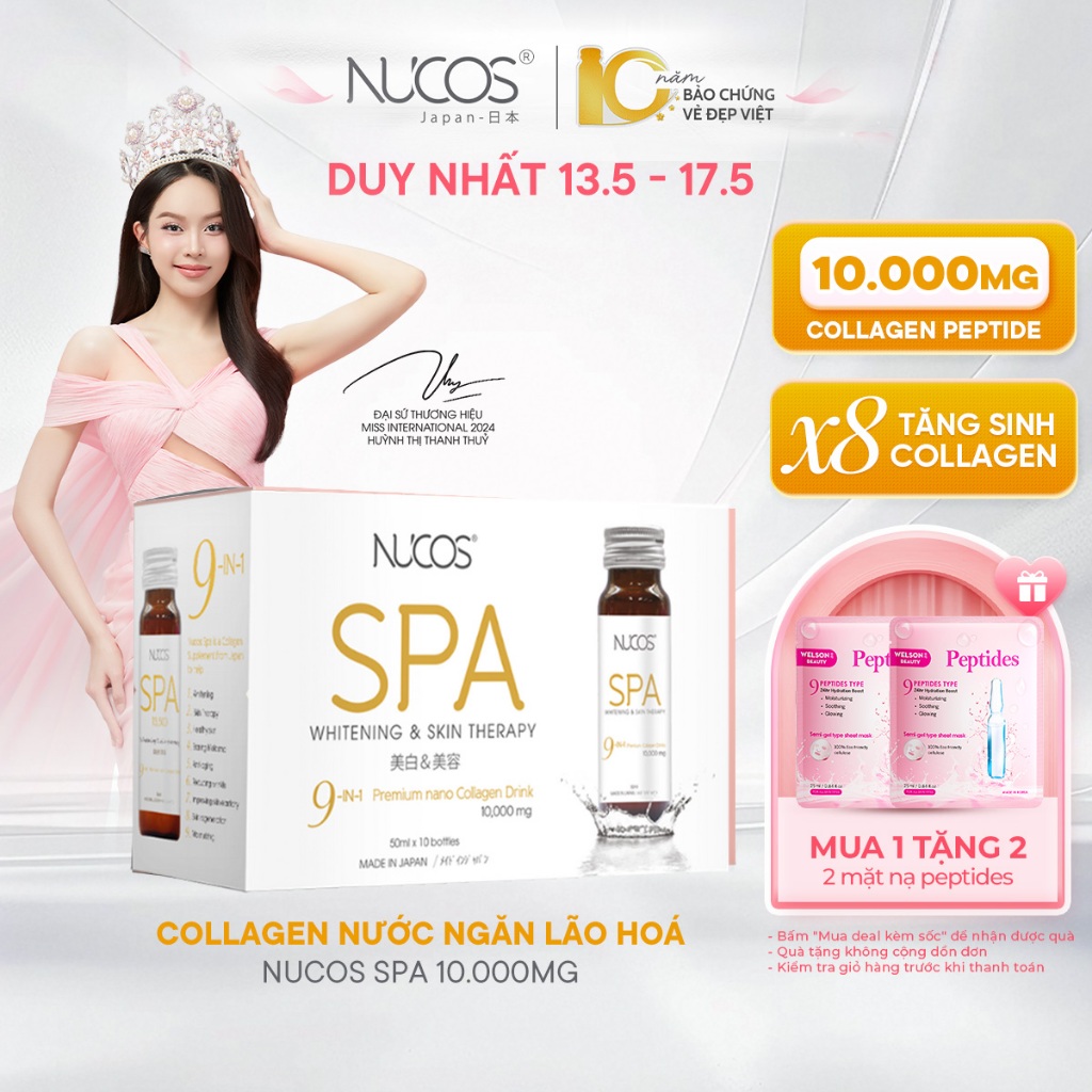 Ảnh TPBVSK Nước Uống Collagen Nucos Spa 10000 Hỗ Trợ Da Căng Mịn Chống Lão Hóa Trắng Da Hộp10chaix50ml 1
