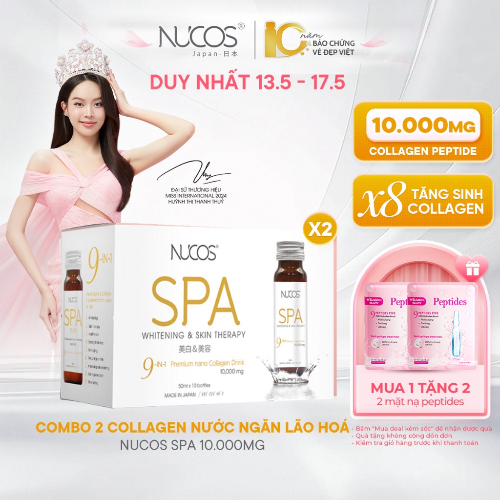 Ảnh TPBVSK Nước Uống Collagen Nucos Spa 10000mg Hỗ Trợ Chống Lão Hóa Trắng Da [2h x10c x50ml] 1