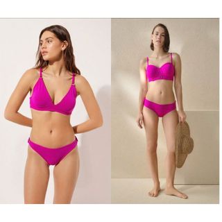 >Thanh lý< Bikini 2 mảnh, bộ đồ bơi màu hồng có đệm, quần tam giác vải 2 lớp hàng VNXK hãng PALMER'S