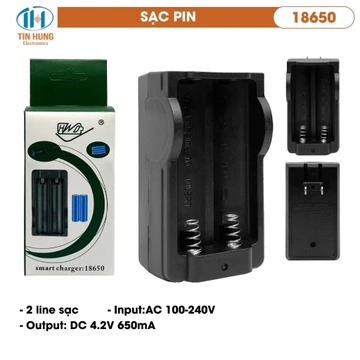 Cục sạc 2 pin 18650 3.7/4.2V đa năng,sạc được 2 pin cùng 1 lúc.sạc được nhiều loại pin sạc