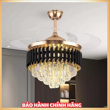 Quạt Trần Đèn Trang Trí LUMiFAN, Quạt Trần Giấu Cánh, Quạt Trang Trí Phòng Khách, Quạt Cụp Xòe