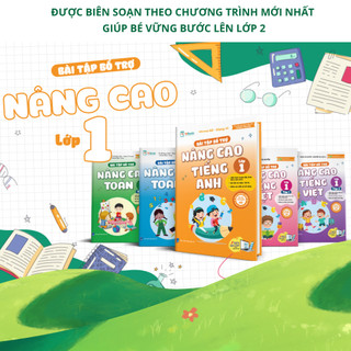 Sách - Tham khảo Lớp 1 - Combo Bài tập bổ trợ nâng cao Toán - Tiếng Việt - Tiếng Anh Lớp 1 (Tập 1+ Tập 2) - TKBooks