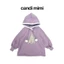 CANDI MIMI Áo nỉ cao cấp có mũ viền bông trắng - Phong cách Hàn Quốc