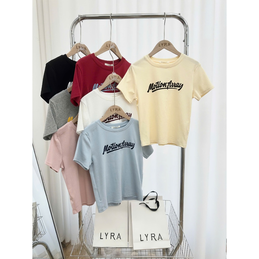 Ảnh Áo Thun Nữ Lyra Cổ Tròn Tay Ngắn, Áo Phông Nữ Cotton Basic Form Baby Tee Motion Away - CSYAP0311 4