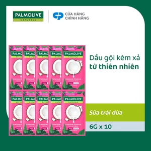 Bộ 10 gói dầu gội kèm dầu xả Palmolive Dưỡng Ẩm bổ sung từ sữa dừa & protein 6g