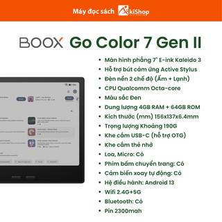 Máy đọc sách Boox Go 7 Color (Gen II) Chính hãng Akishop - HCM