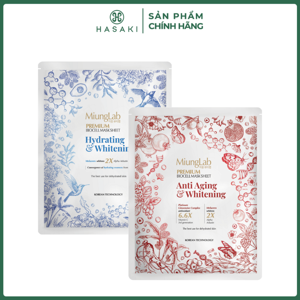 Mặt Nạ Sinh Học Lánybeau Miunglab Cấp Ẩm Sáng Da Ngừa Lão Hóa Premium Biocell Mask Sheet