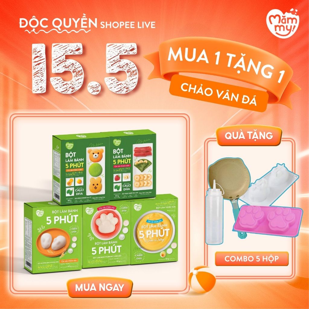 Ảnh Bột làm bánh trộn sẵn Mămmy làm bữa phụ cho bé 6 tháng: bánh Crepe, Pancake, PannaCotta, Pudding và Bột làm váng sữa 1
