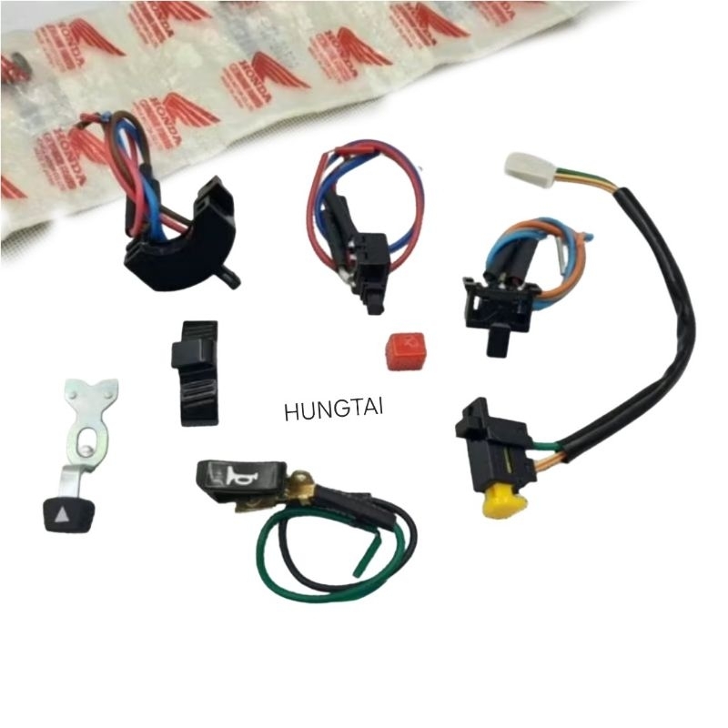 Bộ 5 nút bật công tắc điện, đèn xe WAVE Thái, ALPHA, ZX đời đầu
