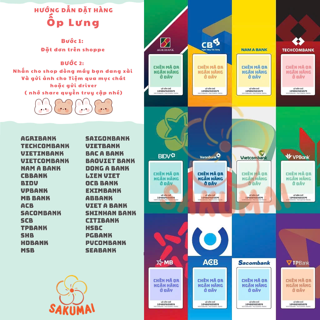 Ốp Lưng, Ốp Lưng In Hình QR Ngân Hàng Kính Cao Cấp Cho Tất Cả Dòng Điện Thoại Giá Tại Xưởng, Hỗ Trợ Thiết Kế - SakuMai