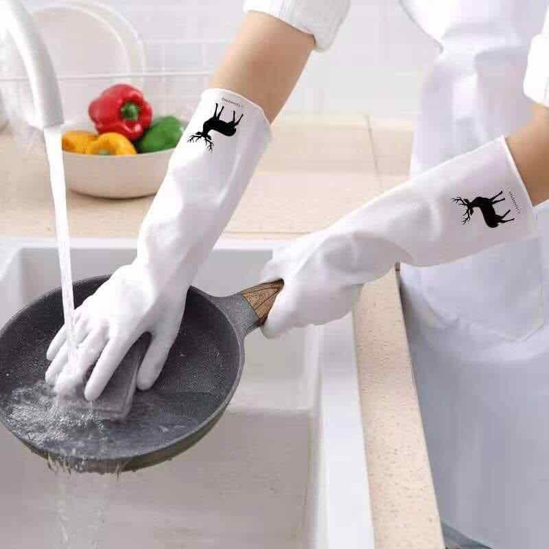 Găng Tay Cao Su Hình Hươu Găng Tay Rửa Chén Rửa Bát Găng Tay Nấu Ăn Làm Bếp, Làm Vườn Siêu Dai