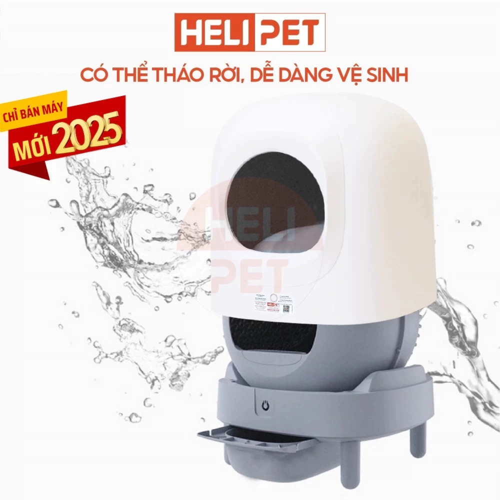 Ảnh [NEW 2025] Máy Vệ Sinh, Dọn Phân Mèo Tự Động PETREE x HeLiPet, Kết Nối Wifi, Dùng App, Bản Quốc Tế 4