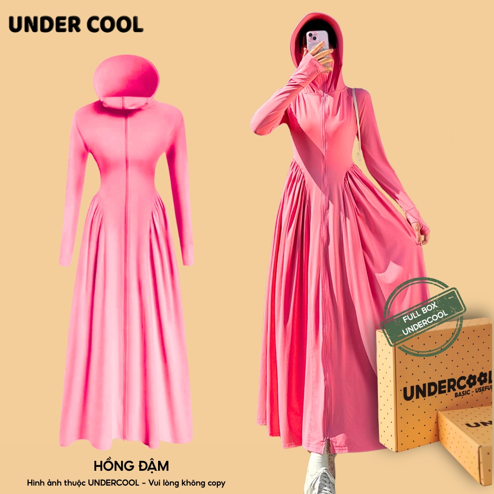 Áo chống nắng toàn thân dáng váy UNDERCOOL chất thun lạnh co giãn chống nắng UPF50 dáng suông thời trang bảo vệ da ACN09