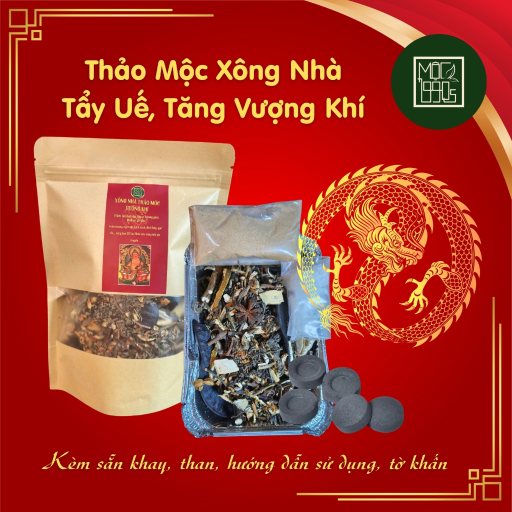 Bột Xông Nhà Tẩy Uế Cổ Truyền Vượng Khí - Hơn 20 Loại Thảo Mộc. Xông Nhà, xe, Hàng quán, công ty