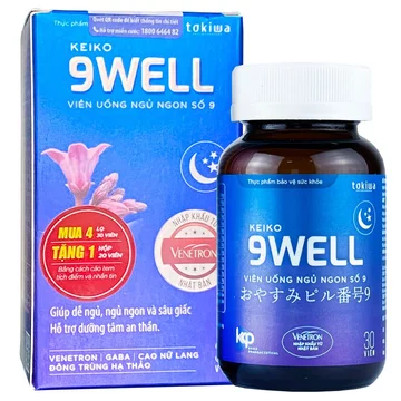Keiko 9 Well- Viên uống ngủ ngon số 9, hỗ trợ dưỡng tâm, an thần, giúp dễ ngủ, ngủ ngon, sâu giấc
