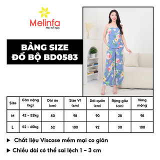 [XẢ KHO GIÁ SỐC] Bộ đồ nữ hai dây quần dài MELINFA chất vải Viscose tự nhiên mềm mại thoáng mát mã METKBD0583