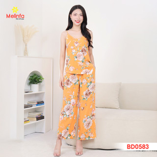[XẢ KHO GIÁ SỐC] Bộ đồ nữ hai dây quần dài MELINFA chất vải Viscose tự nhiên mềm mại thoáng mát mã METKBD0583