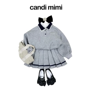 CANDI MIMI Set áo dài tay và váy xếp ly cao cấp - Phong cách Hàn Quốc