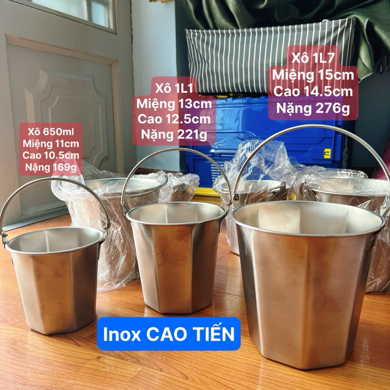 Xô Inox 304 . Xô để bàn - Xô decor - Xô ướp rượu | Shopee Việt Nam