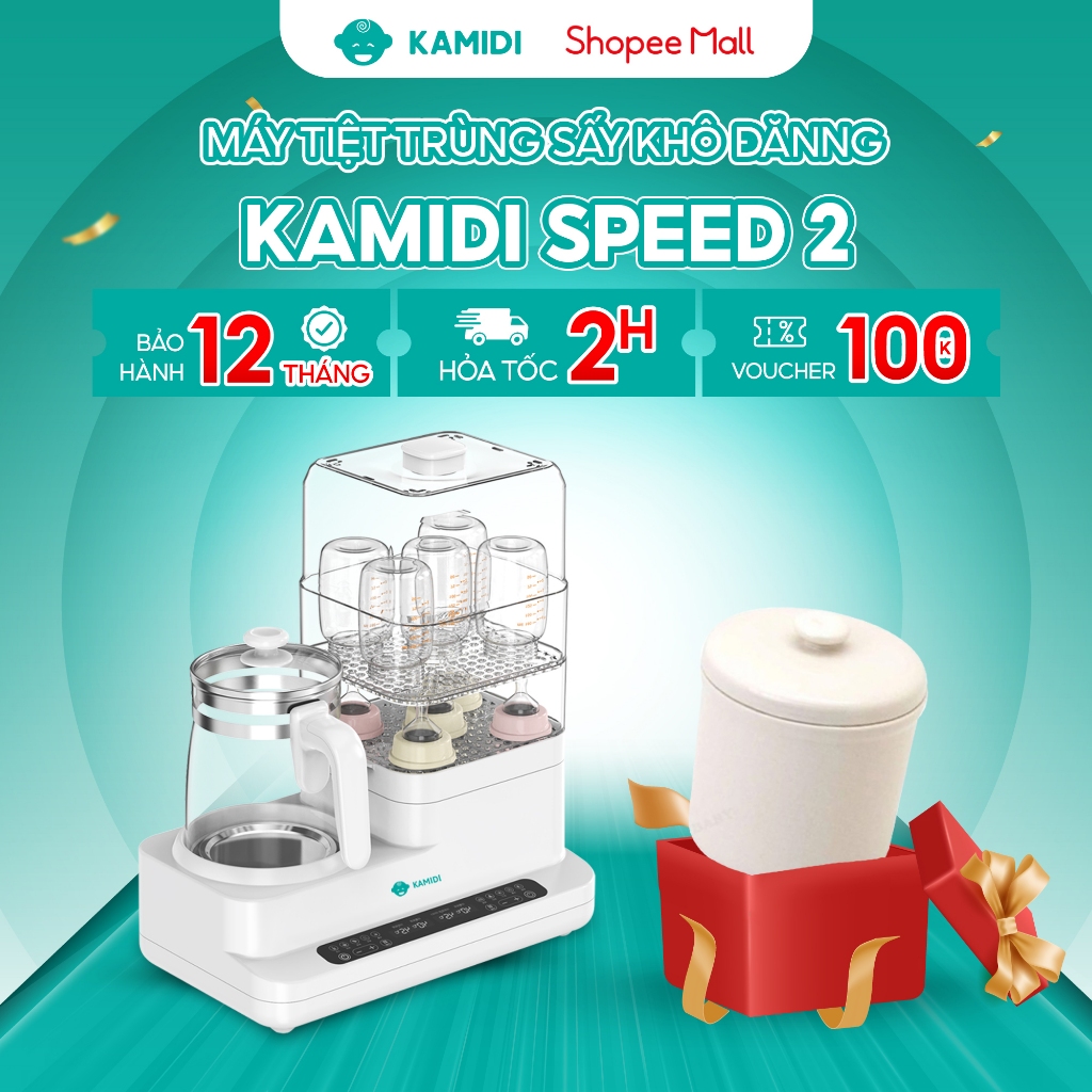 Ảnh Máy Hâm Sữa Đun Nước Tiệt Trùng Sấy Khô Bình Sữa Đa Năng Kamidi Speed 2 1