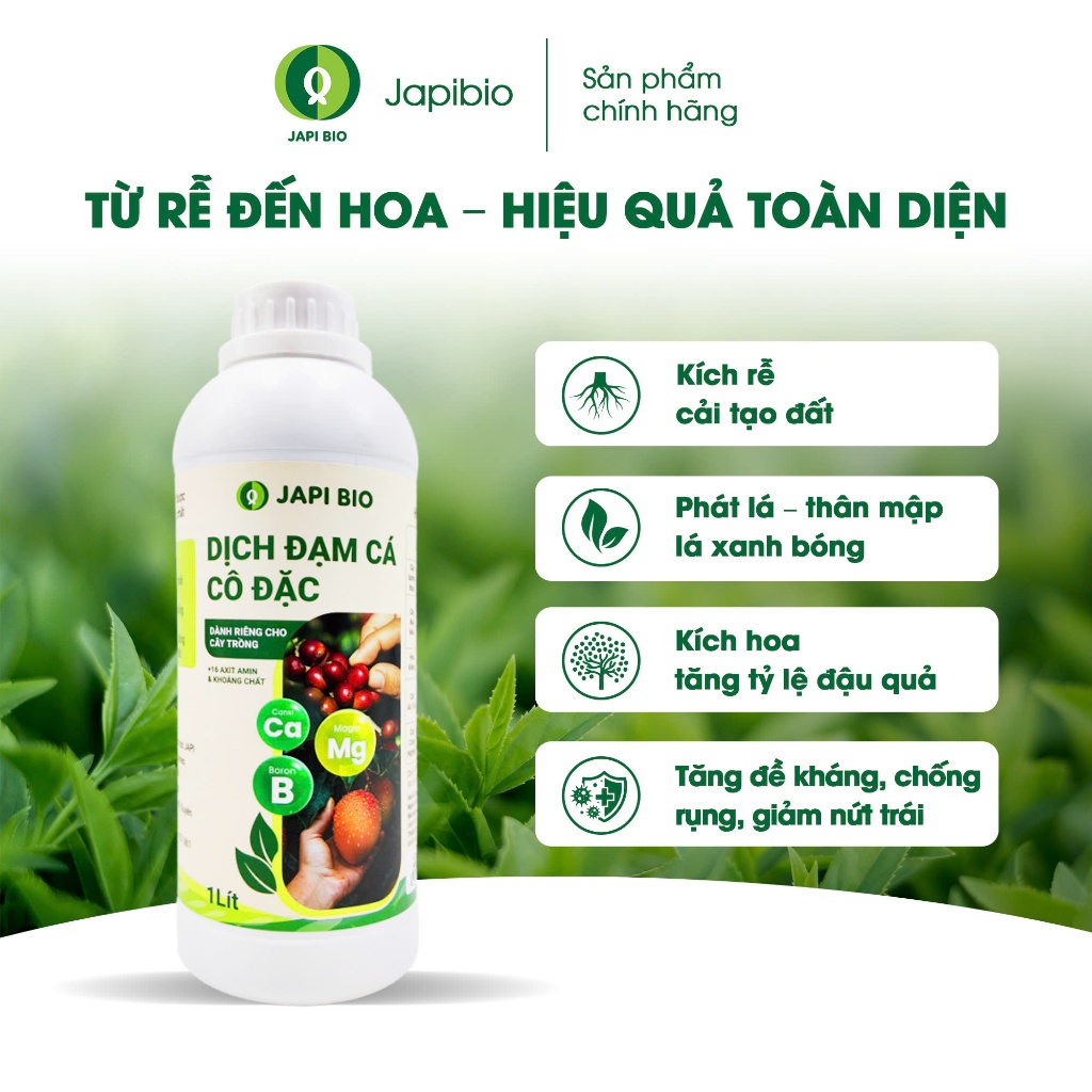 Đạm cá amino cô đặc Japi Bio 250ML 1L 2L  – Dinh dưỡng gấp 3 lần – Siêu kích rễ, bật chồi, ra hoa và đậu quả