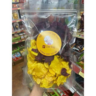 khoai lang sấy mật ong 500gr mix 2 màu vàng tím