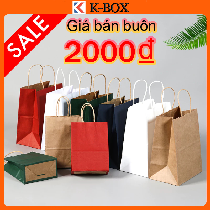 10 Túi Giấy Kraft Quai Xoắn - Chống Rách, Đựng Quà Tặng - Thời Trang ...